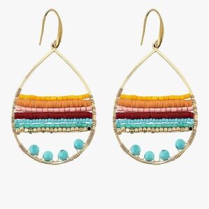 Colorful Beaded Boho Teardrop Earrings